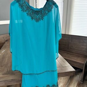 Blue beaded party dress size 6/8